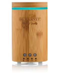 Difuzor Aromaterapie cu Ultrasunete din Bambus, MARNYS cu Lumini LED și Funcție Temporizator, 12W, 150ml (Uleiuri Esențiale)