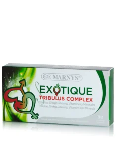 EXOTIQUE TRIBULUS pentru Bărbați cu Tribulus + Ginseng + Ginkgo Biloba + Vitamine + Minerale – Energie, Virilitate și Performanțe Fizice – 30 Gelule