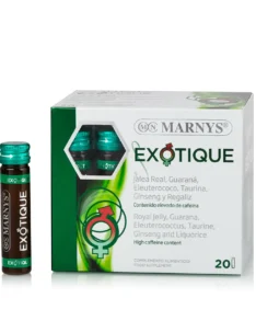 EXOTIQUE cu 5 Energizanți – Ginseng Siberian + Panax Ginseng + Lăptișor de Matcă + Guarana + Taurină pentru Revigorare, Vitalitate și Reducerea Oboselii – 20 Fiole