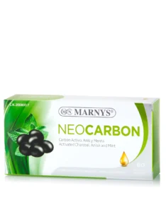Neocarbon cu Carbune activ + Anason + Menta – Formula speciala pentru digestie, constipatie si eliminarea gazelor intestinale – Produs din ingrediente 100% naturale – 60 gelule