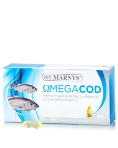 OMEGA COD cu Ulei de Cod + Omega 3 + Vitamina A + Vitamina D + Vitamina E 100% naturala pentru buna functionare a inimii si putere de concentrare – 60 gelule