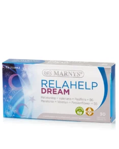 Relahelp Dream cu Melatonina + Valeriana + Floarea Pasiunii + Roinita + Vitamina B6 pentru somn odihnitor, relaxare si stare de bine – Produs Vegan – 30 capsule