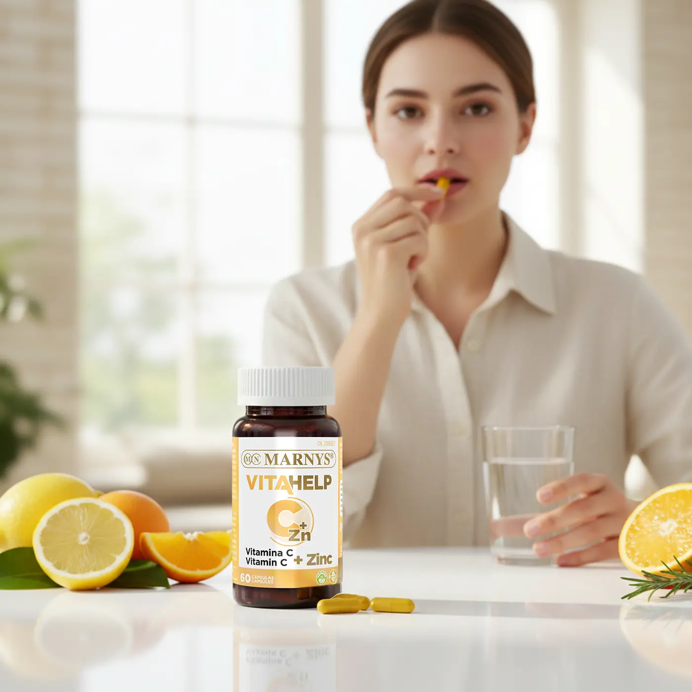 Vitamina C + Zinc VITAHELP - Flacon cu 60 Capsule