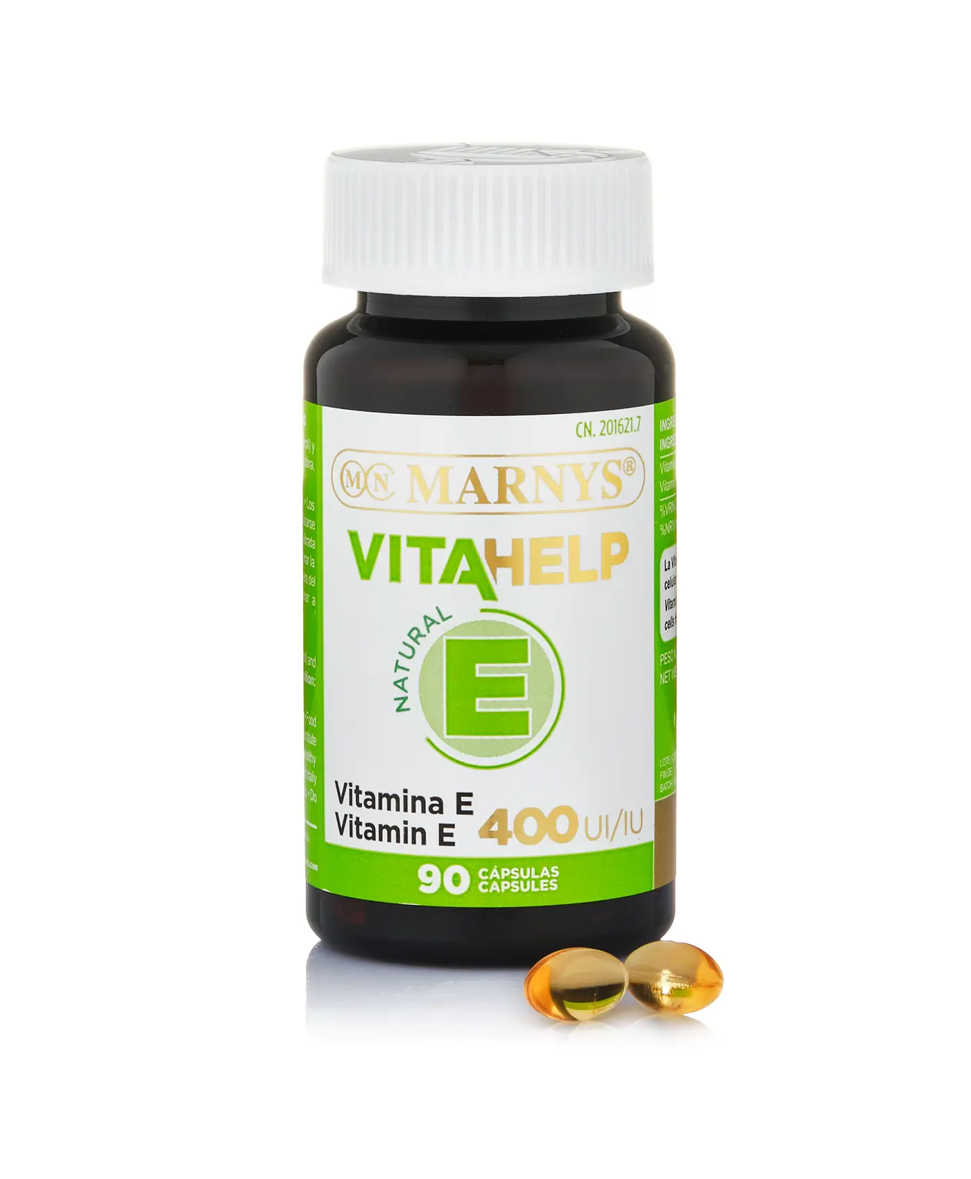 Vitamina E VITAHELP (D-alfa-tocoferol) cu 268 mg (400 UI) per Doză Zilnică, 100% Naturală – Cutie cu 90 Gelule