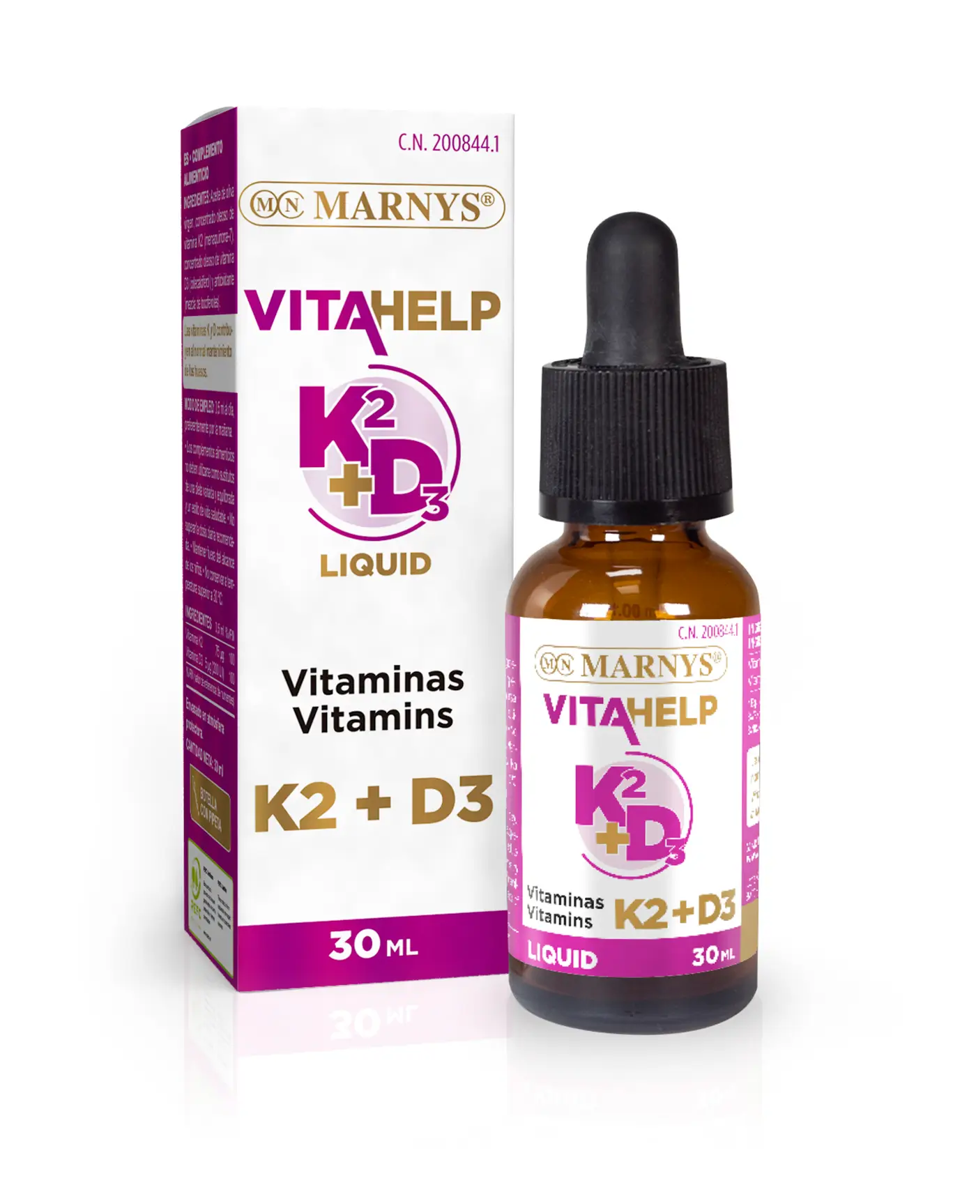 Vitamina K2+D3 Lichidă (Mk7® + Colecalciferol) - Produs 100% Natural - 30 ml